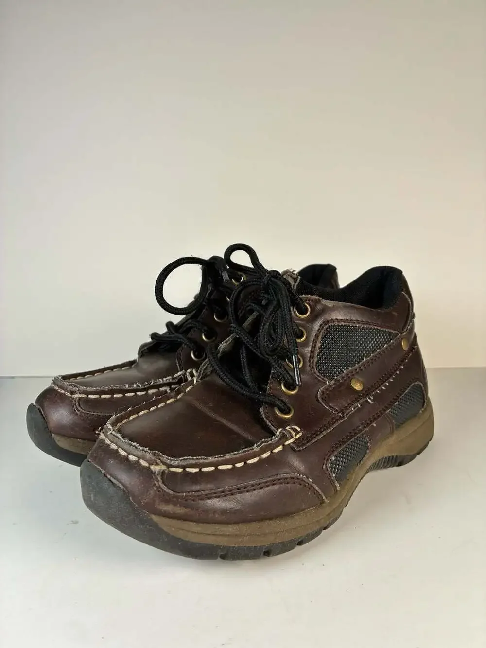 The Children's Place Boys Brown Moc-Toe Lace-Up Ankle Boots